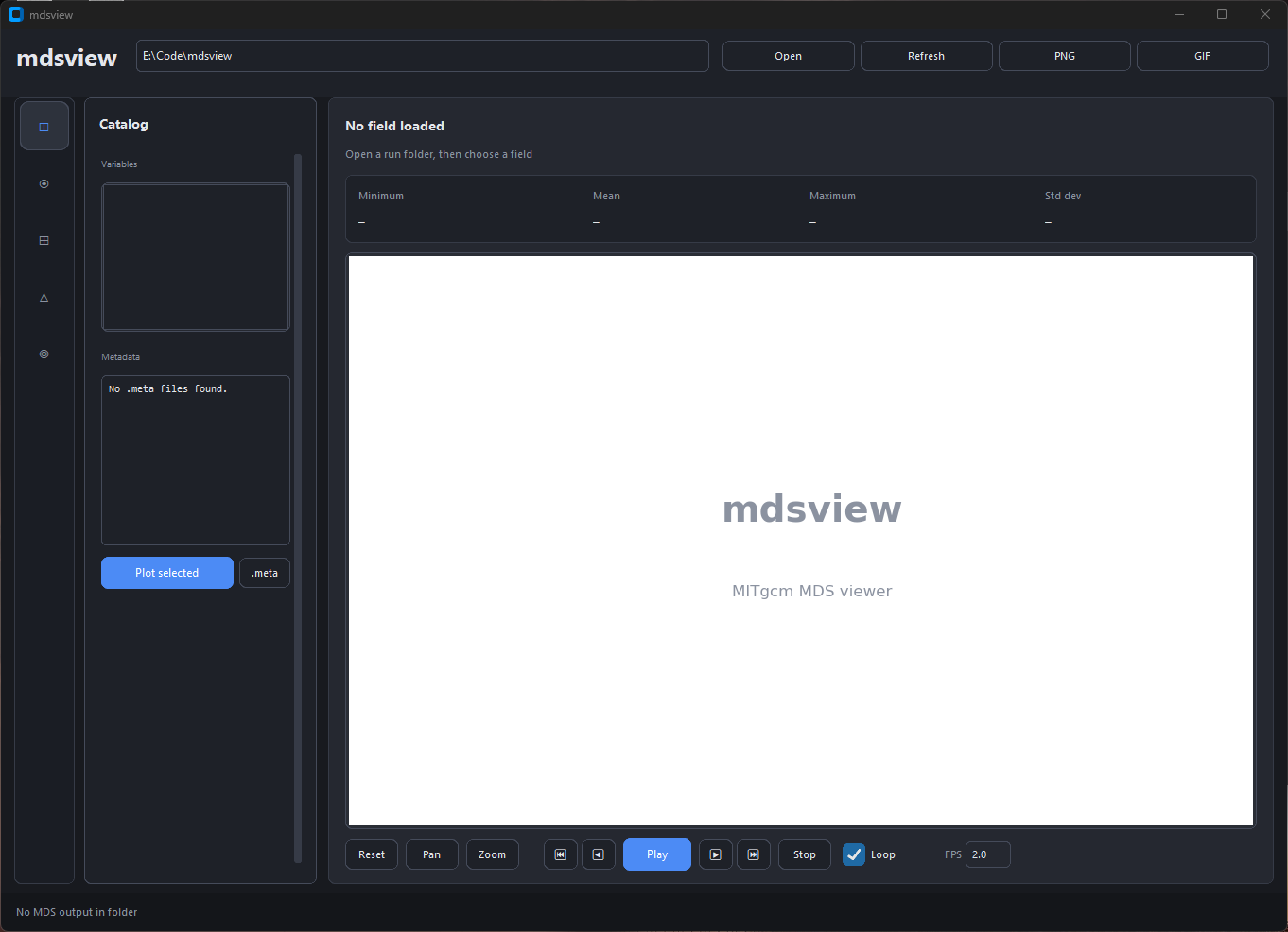 mdsview main window